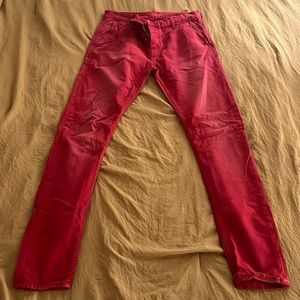 Mens Red Scotch & Soda RAZE chinos 29W/34L